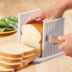 ORIONE Adjustable Toast Slicer/Cutting Guide for Homemade Bread, 6.3", White 