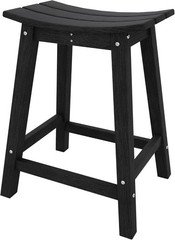 Outdoor Bar Stool Waterproof HDPE Counter Height Saddle Stool for Patio Backyard