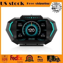 P24 OBD2 HUD Head Up Display GPS Digital Speedometer Tachometer Accelerometer