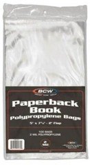 Pack / 100 BCW Paperback Book Archival Safe 2-mil Poly Bags 5 x 7 3/8 acid free
