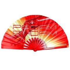 PADAM Red Boots Large Bamboo Folding Clack Hand Fan for Raves, Festivals, LGBT
