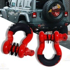 Pair 3/4" Strength Shackle D-Ring Set For Tow Strap  Offroad For Jeep Truck