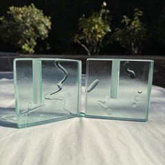 Pair Of 90s Era Bud Vases - Art Glass - Stephen Schlanser - Signed