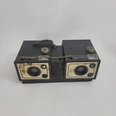 Pair of Agfa Ansco Shur-Shot Box Cameras in Homemade Stereoscopic Mount Rig