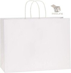Paper Shopping Bags 500 White Kraft 16" x 6 x 12" Retail Merchandise Handles