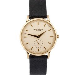 PAPERS Patek Philippe Calatrava 33mm PORCELAIN Ivory Manual 18K Gold 3893 BOX