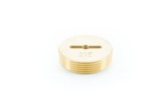 PASCO 1866-T Cleanout Plug 2-1/2" Brass 1/4-20 Countersunk Slot Tapped