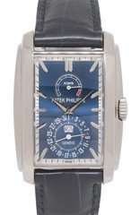 Patek Philippe 5200 Gondolo 8 Days Day/Date 18k White Gold Blue Dial Watch 5200G