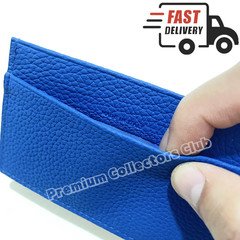 PATEK PHILIPPE Aqua Blue Leather Card Holder Slim Wallet Calatrava Logo