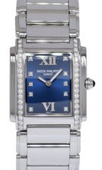Patek Philippe Twenty~4 Steel & Diamond Blue Dial Ladies Watch 24 4910/10A