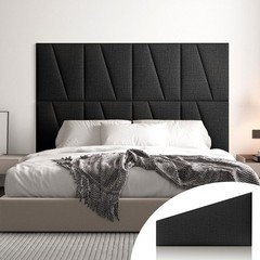 Peaudny Fabric Upholstered Wall Mounted Headboard For King Bed Panels Stick-On