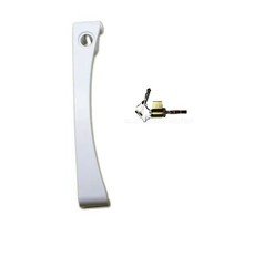 Pella Sliding Patio Door Handle w/ Key Lock + 2 Keys - Right OX Exterior - White