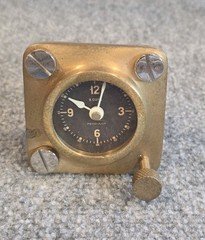 Pendulux Spitfire Table Clock - Brass WWII Cockpit Style 8-Day Desk Accessory