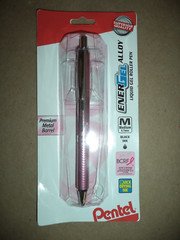 Pentel Energel Alloy Liquid Gel Roller Medium 0.7mm PINK Metal Barrel
