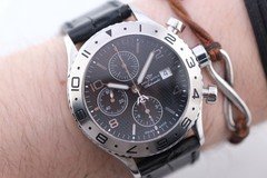Philip Swiss Chronograph Watch Valjoux 7750 Automatic Waffle Dial - 42mm Works