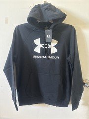 PICK SIZE - Under Armour 1379758 Men's Black Rival Fleece Logo Hoodie