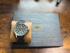  Pilot style Challenger  Watch Swiss made ETA 6498 movement handmade Strap