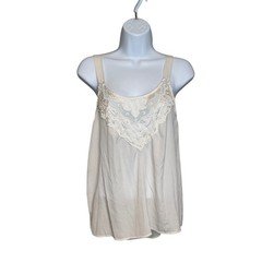 Pins and Needles Womens Ivory Lace Trim Cami Tank Top Sz M Y2K Layering Indie