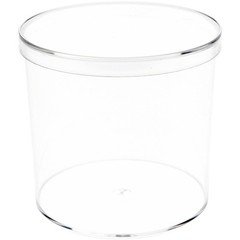 Pioneer Plastics 115C Clear Cylinder Plastic Container, 3.375" W x 3.125" H
