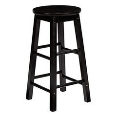 PJ Wood Classic Round-Seat 29" Tall Counter Stools, Black, Set of 2 (For Parts)