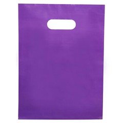 Plastic Shopping Bags 1000 Purple 9" x 12" Merchandise Diecut Handle Retail Gift