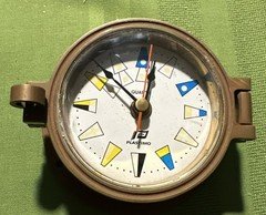 Plastimo Brass Marine Clock Vintage