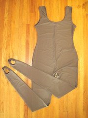 Plus Size Shiny Brown Tank Spandex Stirrup Foot Unitard Jumpsuit Sz3XL-18+ New