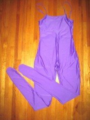 Plus Size Shiny Purple Cami Spandex Footed Unitard Catsuit Size 2XL-16-18 New