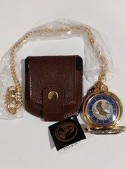 POCKET WATCH, FRANKLIN MINT BALD EAGLE WATCH & LEATHER COVER, Ted Blaylock Art