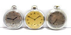 Pockets Watches Open Face Art Deco Case Steel Watchmakers Hobbyists Not Working