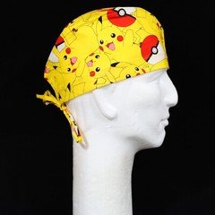 Pokemon Characters on Yellow Theme Scrub Hat