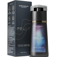Polar Haircare - Hair Dye Shampoo for Gray Hair for Women & Men (Jet Black) Natu