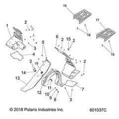 Polaris 1022249-293 ASM-FOOTREST LH 155 INDY RED  [XC OPTION]