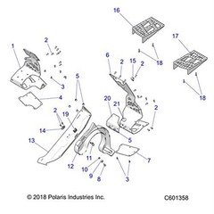 Polaris 1024206 Right Hand Footrest Support XC Titan SP ProStar Military 800 S4