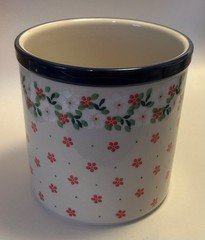 POLISH POTTERY - BOLESLAWIEC - CERAMIKA ARTYSTYCZNA - ROSY CHEEKS -UTENSIL CROCK