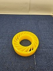 Polyurethane Pinch Wheel Precision No-Crush 6-1/2" x 2" w 2-1/2" Core Yellow