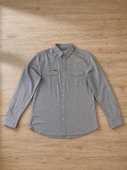 Poncho The San Saba Long Sleeve Shirt in Grey Men's Size Large Regular