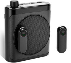 Portable Voice Amplifier with 2 Wireless Mic & Magnetic Lavalier, Portable Voice
