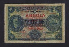 Portugal Portuguese Angola 20 escudos 1921 P-59  FINE SCARCE BANKNOTE