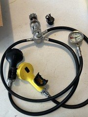 Poseidon Jetstream Regulator Kit with New Dive Rite pressure gauge.