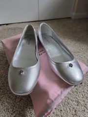 **Pre-loved** Kate Spade Kora Ballet Flats Silver Leather Sz 7