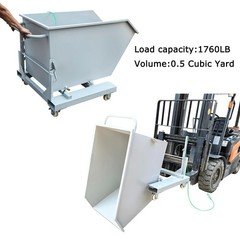 PreAsion® Self-Dumping Hopper 1760lbs Load Forklift Dump Bin Cart 0.5 Cubic Yard