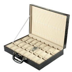 Premium Leather Suitcase Watch Box - Travel-Friendly Jewelry Organizer Storage