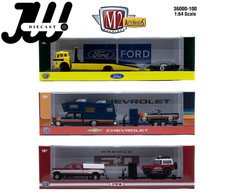 PreOrder AUTO HAULERS RELEASE 100, 3 TRUCKS SET 1/64 DIECAST MODELS M2 MACHINES