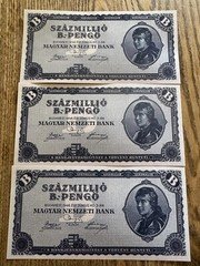 PREORDER SHIPS 4/3/26 HUNGARY 100 QUINTILLION 1946 B-PENGO LOT 3 UNC