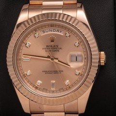 Presidential Rolex Day-Date II 218235 18K Gold Watch 41mm Rose Dial