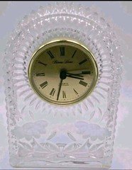 Princess House Lead Crystal Mantle Clock West Germany Needs Battery Vintage 