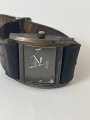 Promado Premium Collection Quartz Watch Rectangle Case Black Red Dial
