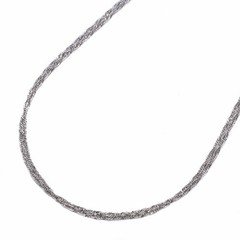 Pt999 Solid Pure Platinum 2-Strand Necklace 1.1mm Singapore Chain 16.5" MIJapan