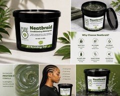 Pure Neatbraid Conditioning Shining Braiding Gel Mega Hold No Flake 64 oz